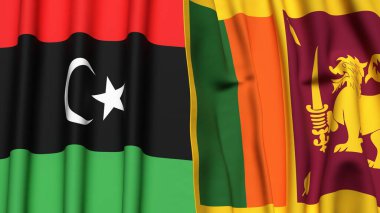 LIBYA ve SRI LANKA Bayrakları