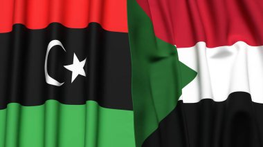 LIBYA ve SUDAN Bayrakları