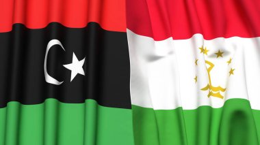 LIBYA ve TAJIKISTAN Bayrakları