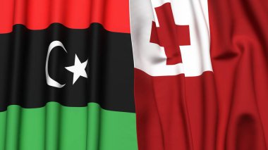 LIBYA ve TONGA Bayrakları