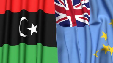 LIBYA ve TUVALU Bayrakları
