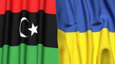 LIBYA ve UKRAINE Bayrakları