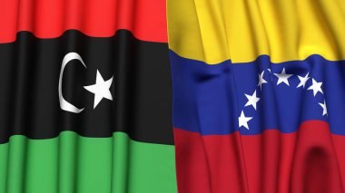 LIBYA ve Venezuela Bayrakları