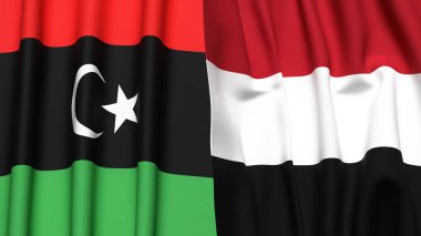 LIBYA VE YEMEN Bayrakları