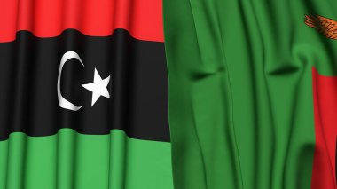 LIBYA ve ZAMBIA Bayrakları