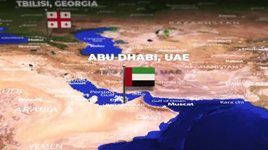 Abu Dabi, BAE 'den Tiflis, GEORGIA' ya bayrak iğneli uçuş