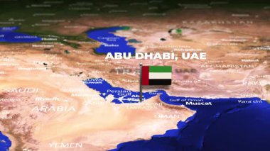 Abu Dabi 'den Trablus' a uçuş, bayrak iğneli LIBYA