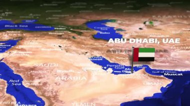 Abu Dabi, BAE 'den Toronto, Kanada' ya bayrak iğneleriyle uçuş