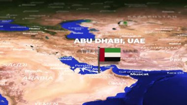 Abu Dabi 'den Vaduz' a uçuş, bayrak iğneleriyle LIECHTENSTEIN