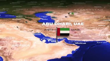 Abu Dabi 'den Viyana' ya uçuş, bayrak iğneli AUSTRIA