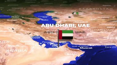Abu Dabi, BAE 'den Vilnius, LITHUANIA' ya bayrak iğneli uçuş