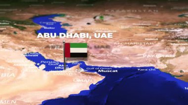 Abu Dabi 'den Vientiane' e uçuş, bayrak iğneli LAOS