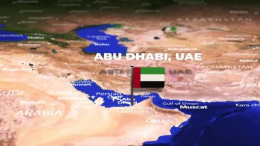 Abu Dabi, BAE 'den Varşova, POLAND' a bayrak iğneleriyle uçuş