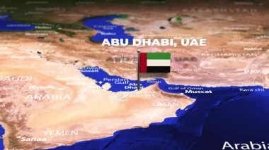 Abu Dabi 'den, BAE' den Windhoek 'e, NAMIBIA bayrak iğneleriyle