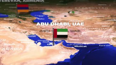 Abu Dabi, UAE 'den YEREVAN' a, bayrak iğneli ARMENIA uçağı