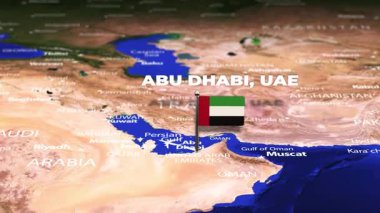 Abu Dabi, BAE 'den Zagreb' e uçuş, bayrak iğneli CROATIA