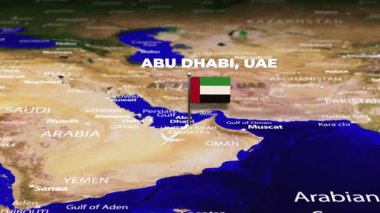 Abu Dabi 'den Gaborone' a, BOTSwana 'ya bayrak iğneli uçuş.
