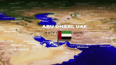 Abu Dabi, BAE 'den Helsinki, FINLAND' a bayrak iğneleriyle uçuş