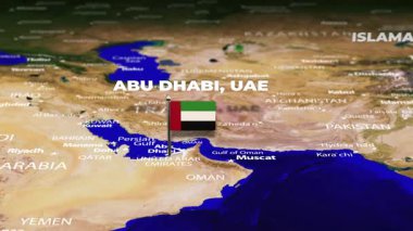Abu Dabi, UAE 'den İslamabad' a, bayraklı Pakistan uçuşu.