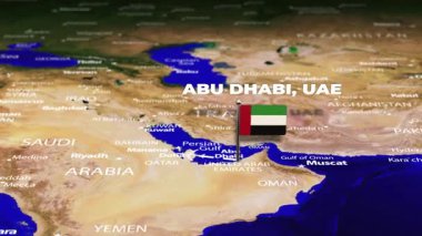 Abu Dabi 'den Lizbon' a, bayrak iğneli liman uçuşu.