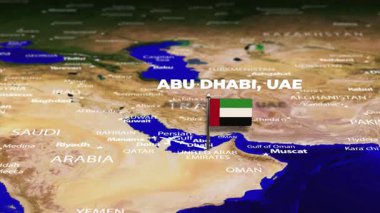 Abu Dabi 'den Londra' ya uçuş, bayrak iğneli Birleşik KINGDOM