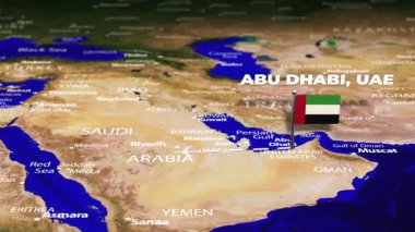 Abu Dabi 'den Managua' ya uçuş, bayrak iğneli NICARAGUA