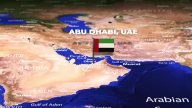 Abu Dabi 'den Maputo' ya uçuş, MOZAMBIQUE bayrak iğneleriyle
