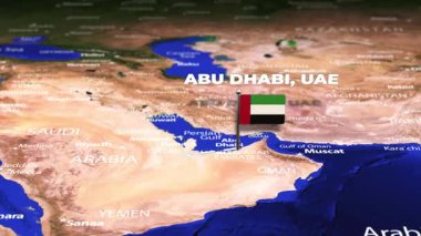 Abu Dabi 'den, BAE' den Monrovia 'ya, LIBERIA' dan bayrak iğneli uçuş