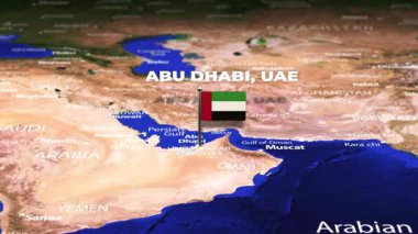 Abu Dabi, BAE 'den Nairobi, KENYA' ya bayrak iğneli uçuş.