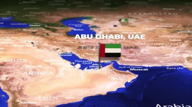 Abu Dabi, BAE 'den NDjamena' ya, Chad 'e bayrak iğneli uçuş.