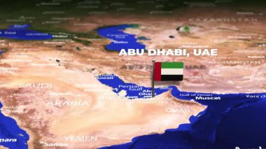 Abu Dabi, BAE 'den Nouakchott, MAURITANIA' ya bayrak iğneli uçuş