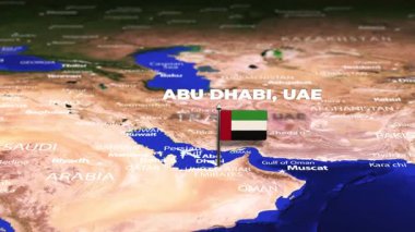 Abu Dabi 'den Oslo' ya, NORway 'e bayrak iğneleriyle uçuş.