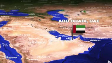 Abu Dabi 'den Paramaribo' ya uçuş, bayrak iğneli SURINAME