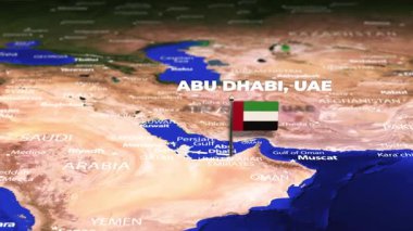 Abu Dabi 'den Rabat' a bayrak iğneli uçuş.