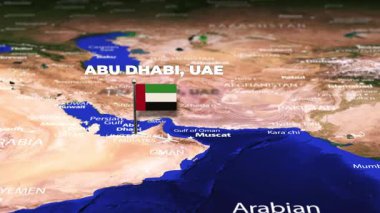 Abu Dabi 'den Singapur' a uçuş, bayrak iğneli SINGAPORE