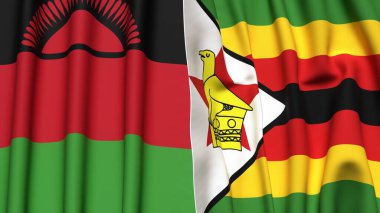 MALAWI ve ZIMBABWE Bayrakları