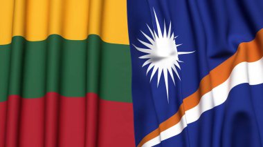LITHUANIA VE MARSHALL Adaları Bayrakları