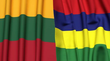 LITHUANIA VE MAURİSTAN Bayrakları