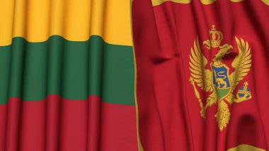 LITHUANIA ve MonteneGRO Bayrakları