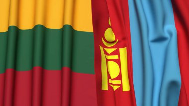 Litvanya ve Moğolistan Bayrakları