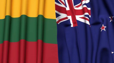 LITHUANIA VE NEW ZEALAND Bayrakları