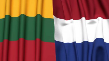 LITHUANIA VE NETHERLANDS Bayrakları