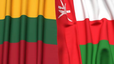LITHUANIA VE OMAN Bayrakları