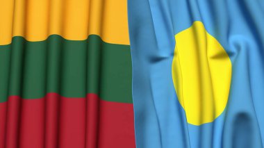 LITHUANIA ve PALAU Bayrakları