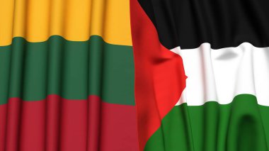 LITHUANIA ve Filistin 4k bayrakları
