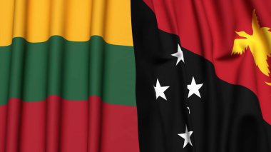 LITHUANIA VE PAPUA YENİ GUINEA Bayrakları