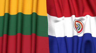 LITHUANIA VE PARAGUAY Bayrakları