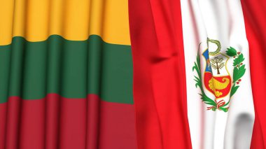 LITHUANIA ve Peru Bayrakları