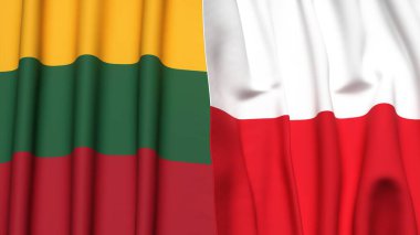 LITHUANIA VE POLAND Bayrakları