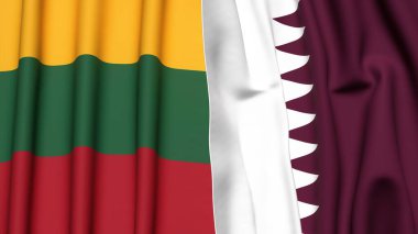 Litvanya ve Katar Bayrakları